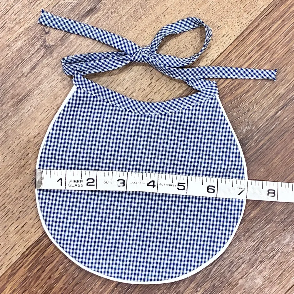 NWOT Lullaby Set Blue Gingham Bib Heirloom Baby Gift